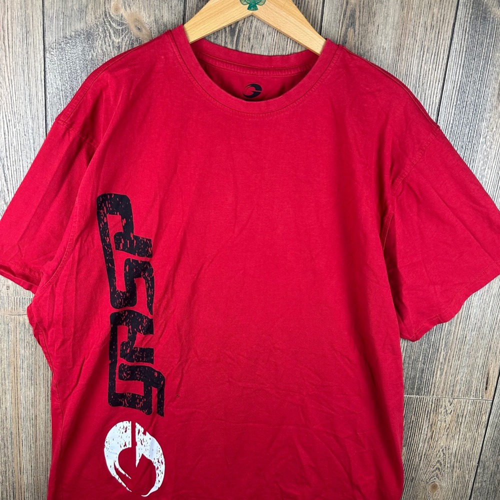 GASP Original Tee Red Distressed Logo Bodybuilding Gym T-Shirt XXL